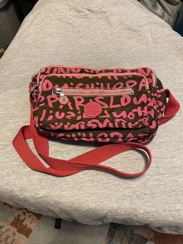 Kipling Messenger Travel Crossbody Bag passport Pinks Brown 7 Pockets - Picture 4 of 18