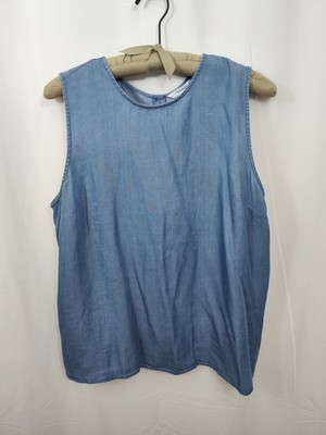 New Popsugar Lyocell Tank Blouse Women's Size XL Sleeveless Lightweight Blue