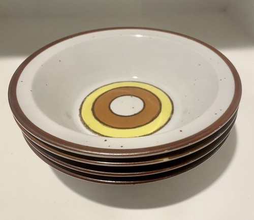 70er Jahre Mcm Vintage Herzschalen (4) Japan Steinzeug Kreise Bullseye