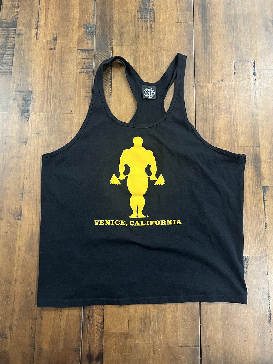 Vtg GOLDS GYM Tank Top Mens 2XL Black Venice CA 80s 90s USA Vtg GOLDS GYM Tank Top Mens 2XL Black Venice CA 80s 90s USA