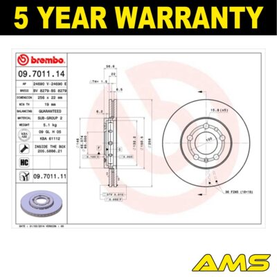 Fits VW Polo Golf Fox Skoda Fabia Seat Ibiza Audi A1 2x Discs Front AMS #1