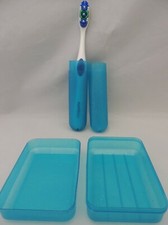 1 Toothbrush Holder/Soap Dish Travel Set Combo Bathroom Shower Container Box