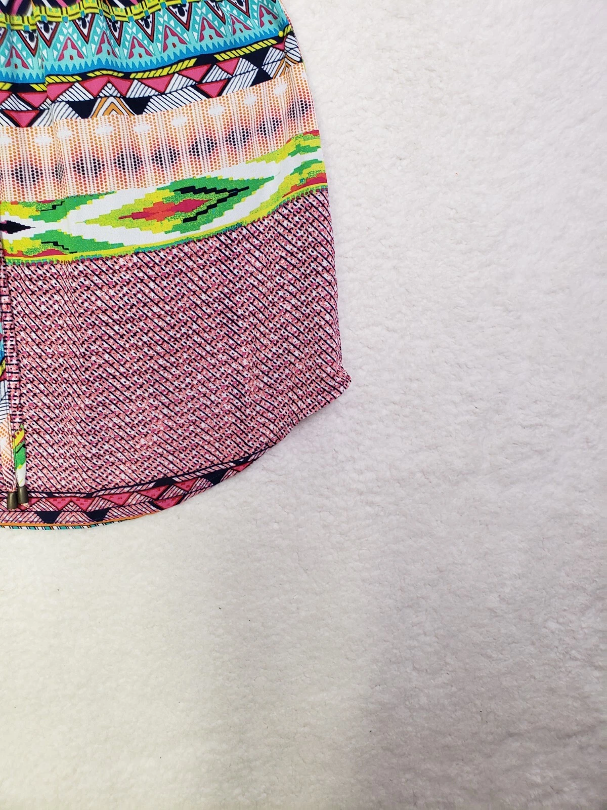 PALM ANGELS Abito donna Rue 21 extra small rosa geo poli senza maniche foderato ALINE lunghezza ginocchio