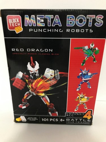 RED DRAGON META BOTS PUNCHING ROBOTS Block Tech 101 Piece Real Punching ...
