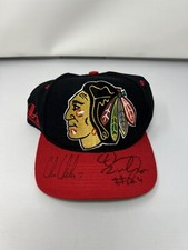Chris Chelios & Doug Wilson Signed Chicago Blackhawks SnapBack Hat Beckett COA