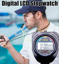 Digital Professional Handheld LCD Chronograph Timer Sports Stopwatch Runner