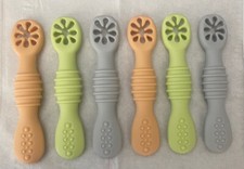 6pcs Silicone Baby Spoon For First Stage Toddler Utensils Baby Led Weaning Spoon