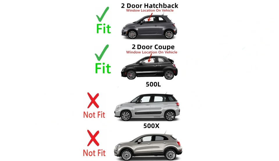 Fits 2012-2019 Fiat 500 500e 500C 2Dr Driver Side Left Front Door Window Glass Foto 3 de 4