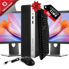 HP Desktop Computer PC i7, up to 64GB RAM 4TB SSD, 24" LCDs, Windows 11/10 Pro