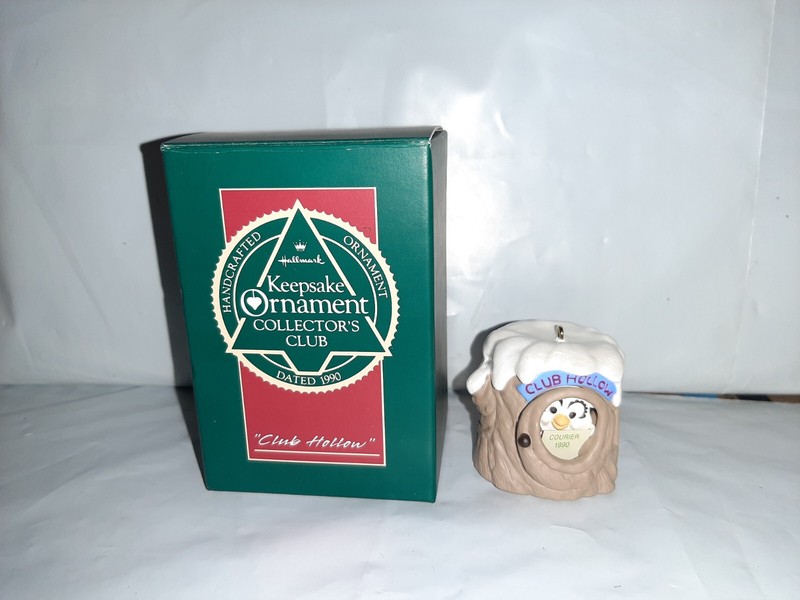 VTG 1990 HALLMARK KEEPSAKE CHRISTMAS ORNAMENT CLUB HOLLOW  CUTE OWL IN A TREE