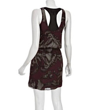 ROBERT RODRIDGUEZ ~ Size 0 XS ~ Abstract 100% SILK Racerback Cocktail Dress a59