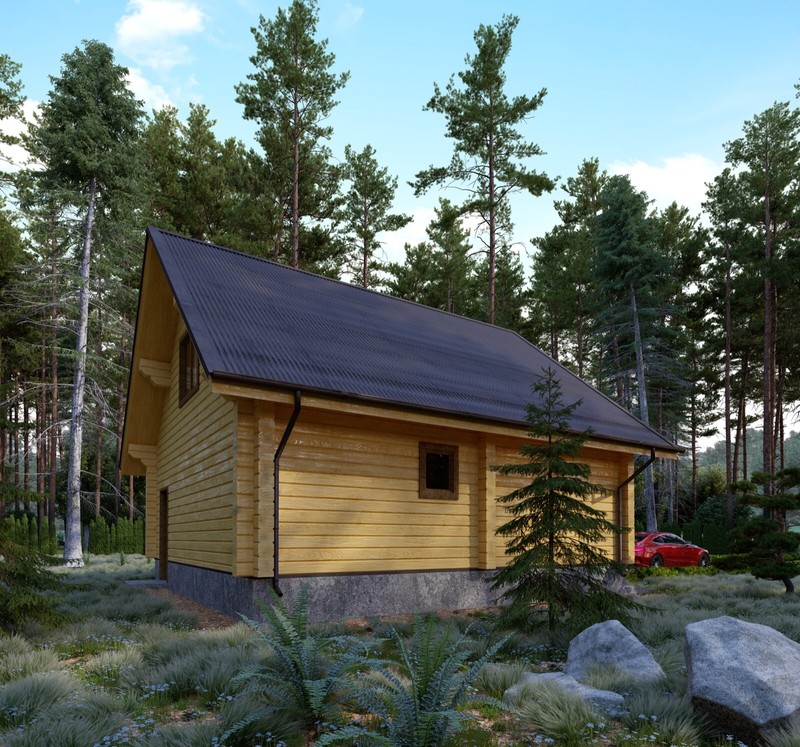 LOG GARAGE KIT LH_BG-80 ECO FRIENDLY WOOD PREFAB DIY BUILDING CABIN HOME MODULAR - thumbnail 6