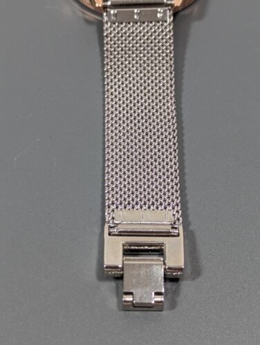 Nine West Two Tone Dial Round Gold Tone Case Mesh Stainless Steel Band Watch - Picture 7 of 8