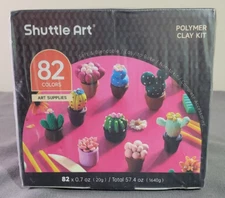 Clay Shuttle Art 82 Colors Oven Bake Modeling Clay Kit, 19 Clay Tools DIY New