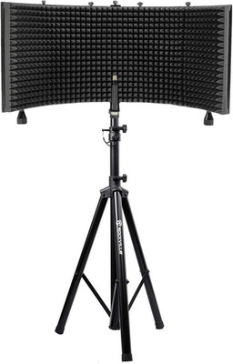 Recording Studio Microphone Isolation Shield + Heavy Duty Tripod Stand