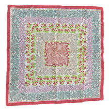 Vintage Baar and Beards 100 Cotton Scarf, Made in Italy, Pink Floral