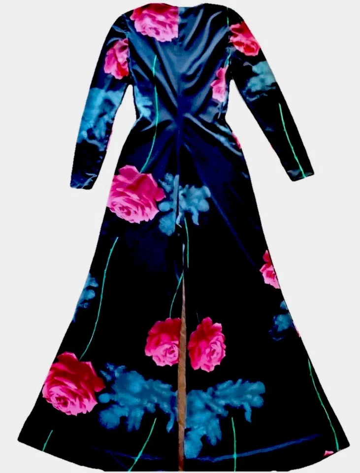 Mono Vintage Años 70 Nueva Hoja California Negro Disco Manga Larga Talla Pequeña Foto 3 de 4