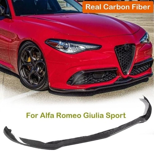 For Alfa Romeo Giulia Sport Sedan 2016+ Carbon Fiber Front Bumper Lip Spoiler