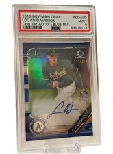 2019 Bowman Draft 1st Chrome AUTO Logan Davidson /150 TRUE Blue Refractor PSA 9