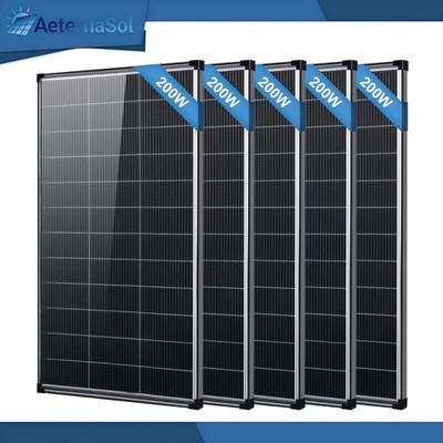 AeternaSol 200W 400W 1000W Solar Panel 18V Mono N-Type Charger RV Home Off-Grid