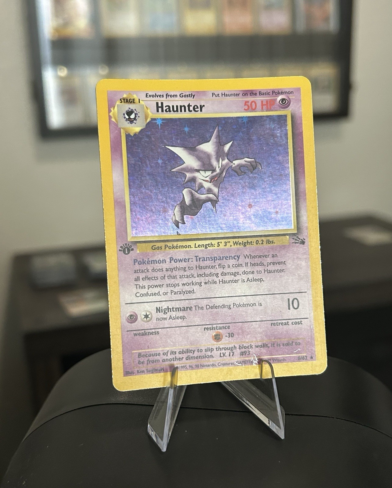 Haunter 6/62 1st First edition Fossil Holo Pokemon Vintage Lightly Played
