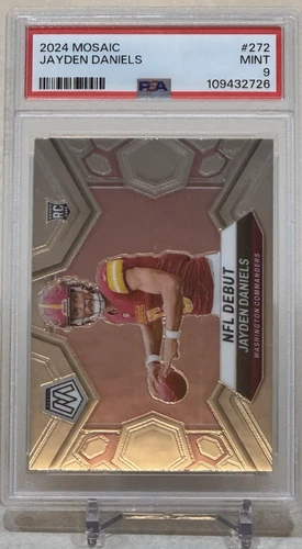 2024 Panini Mosaic #272 Jayden Daniels NFL DEBUT Rookie PSA 9