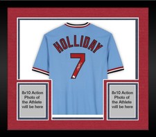 Framed Matt Holliday Cardinals Signed Light Blue Nike Cooperstown Replica Jersey