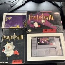 Final Fantasy III (Nintendo SNES, 1994) Cib With Poster