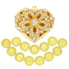 13 pcs English Words Wedding Unity Coins Set with Heart Shaped Box, Arras par...