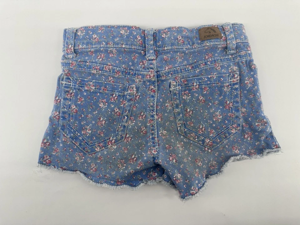 90s toddler girl JORDACHE jean shorts floral denim vintage size 6 y2k - Image 2 of 4