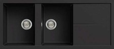 ELLECI Lavello Cucina 2 Vasche Incasso 116 cm Granitek Nero LGU50040 Unico 500