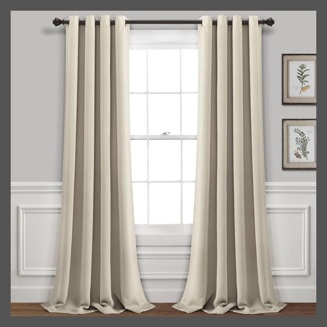 Set of 2 84x52 Insulated Grommet Blackout Window Curtain Panels Neutral - 4890₽