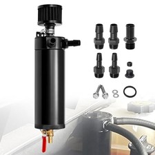 Universal 750m Billet Aluminum 2 Port Baffled Oil Catch Can Kit Reservoir Tank