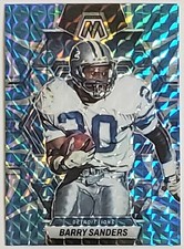Barry Sanders 2023 Panini Mosaic Football #190 Reactive Blue Mosaic Prizm Lions