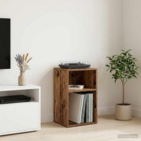 Schallplattenschrank Eichenholz 38 X 33 X 61 Cm Holzwerkstoff