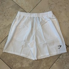 Gymshark Arrival Shorts Mens Large 7" White Slim Fit Training Logo Gym Athletic