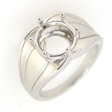 Custom Men's Sterling Silver Semi Mount Ring Setting Round 11x11mm Male Ring