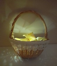 🐥 OSTERN AUFHÄNGEN GEFLOCHTEN KORB mit LED und MAGNET