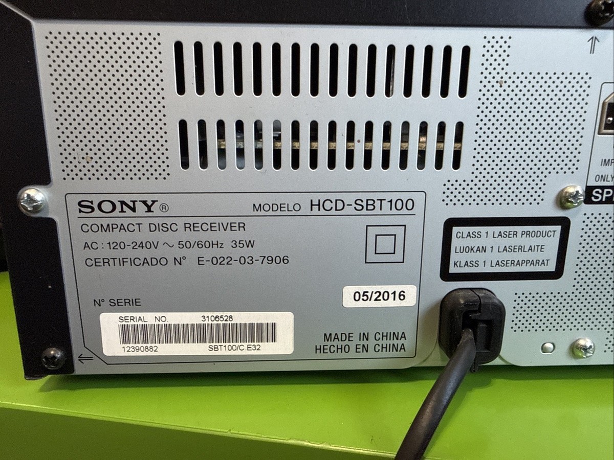 Sony CMT-SBT100 CD AM/FM Bluetooth USB AUX Radio Receiver System