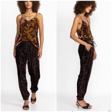 Johnny Was Women S French Leopard Velvet Jogger Pant Soft Brown Animal Print