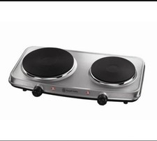 Double Hot Plate Hob 2250WPortable Electric Cooker 2Ring Cast Iron