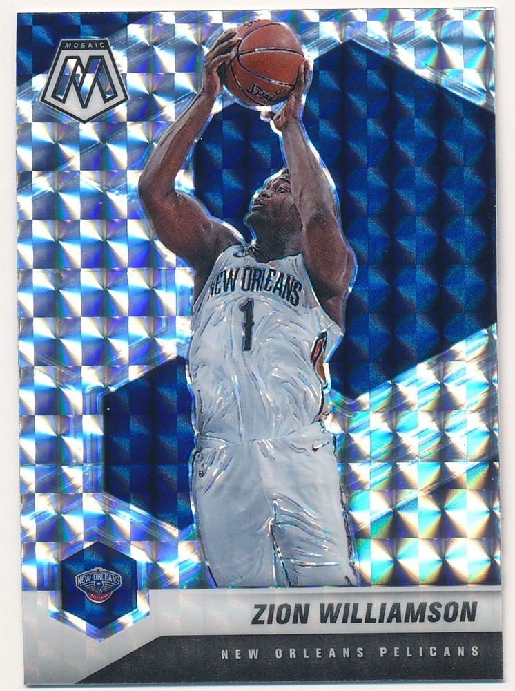 ZION WILLIAMSON 2020-21 PANINI MOSAIC SILVER PRIZM #49 NEW ORLEANS PELICANS MINT