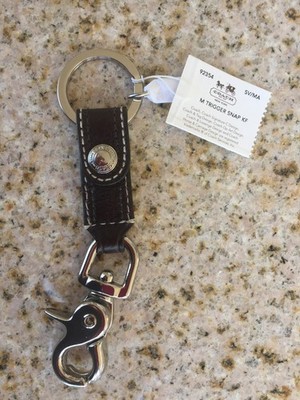 NWT Coach vintage leather Trigger Snap Key Fob Mahogany brown #92354