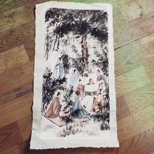 China Old painting, Hand drawn ink painting of “Seven Sages of the Bamboo Grove”