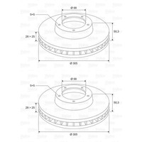 2X Valeo Bremsscheiben 305Mm BelÜFtet Vorne Passend FÜR Volvo S60 S80 V70 XC70