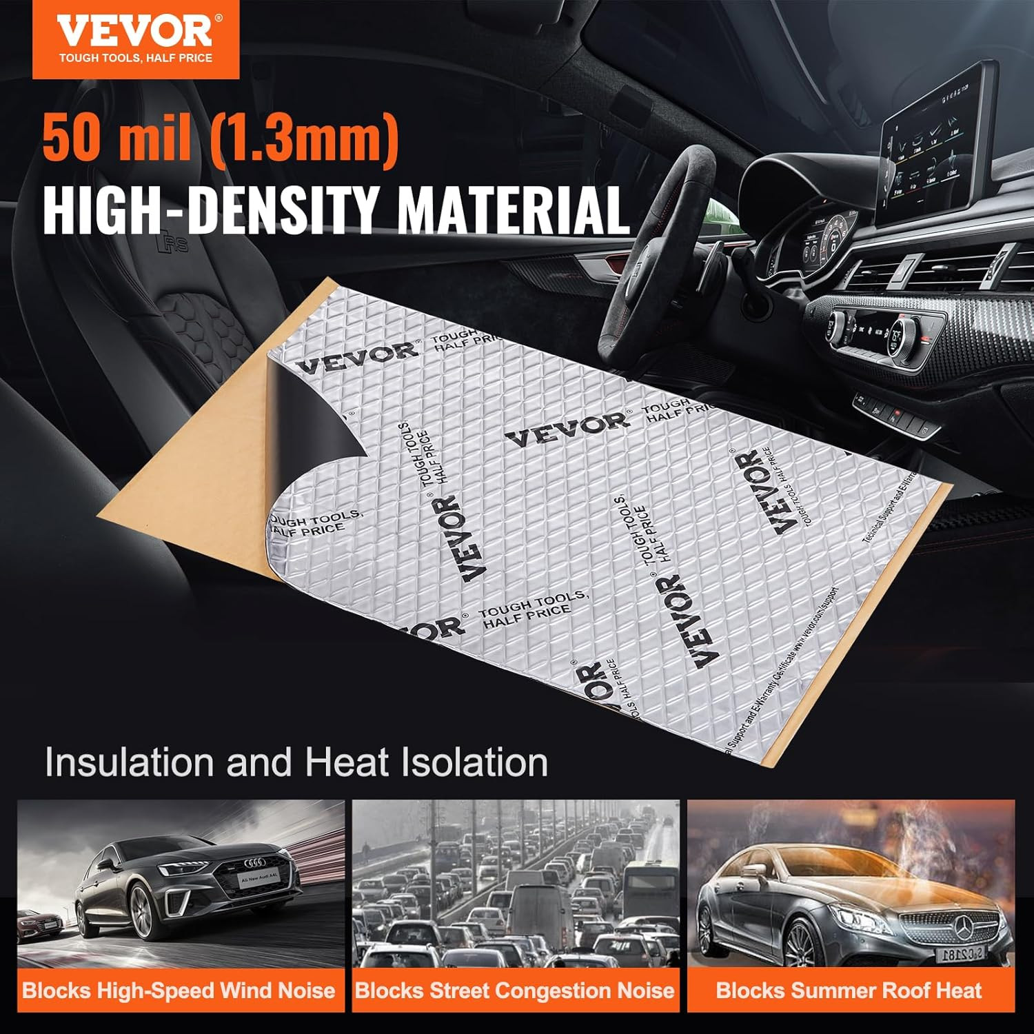 52 SqFt Car Sound Deadener Mat Proofing Thick Insulation Material Dynamat Noise