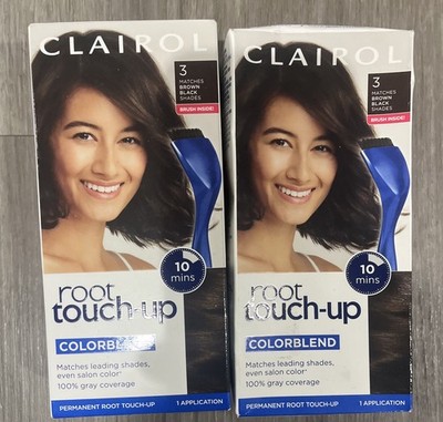 2 Clairol Root Touch-Up Colorblend Permanent Hair Color #3 Brown Black