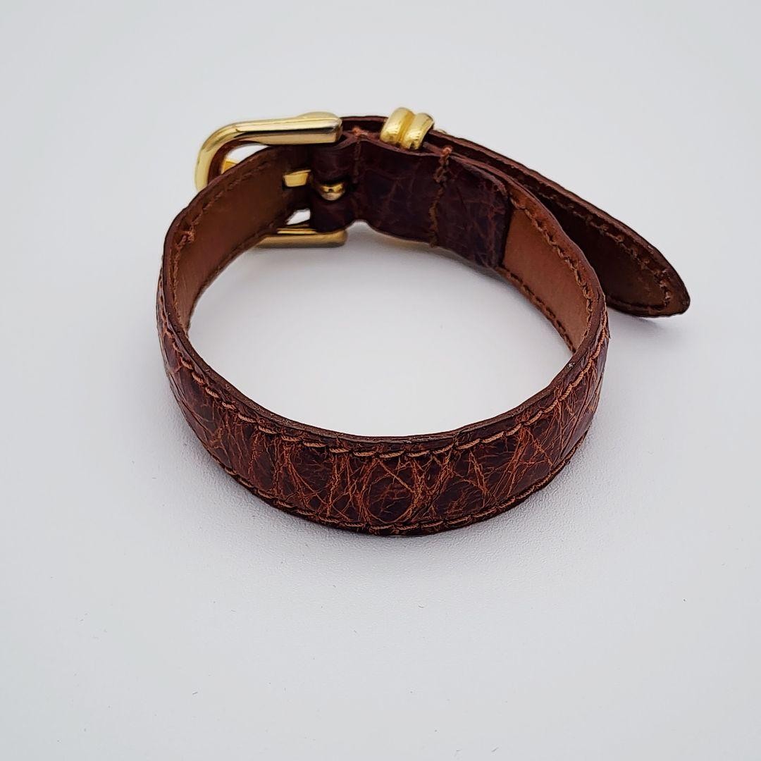 PRADA Crocodile Bracelets Bangles Brown With Roun… - image 3