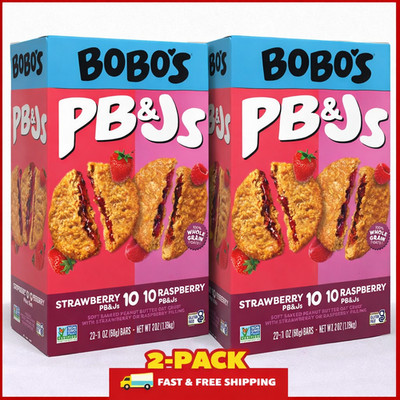 2-PACK Bobo's PB&Js Oat Sandwich Bar, Variety Pack, 2.1 oz, 20-count