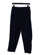 Uniqlo Women's Suit Trousers S Blue 100% Cotton Straight Dress Pants